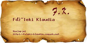 Füleki Klaudia névjegykártya